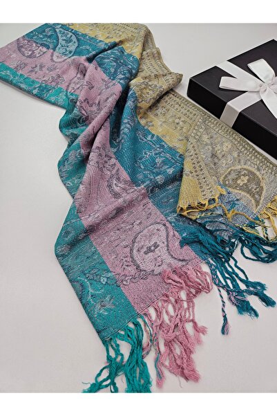 tomrisboutique Paisley Patterned Double-Sided Jacquard Woven Shawl 70 X 200 c...