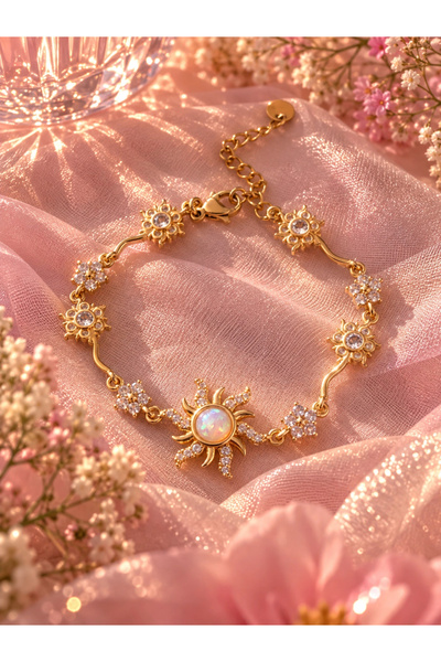 h&b design jewel سوار الشمس من حجر الأوبال الأبيض