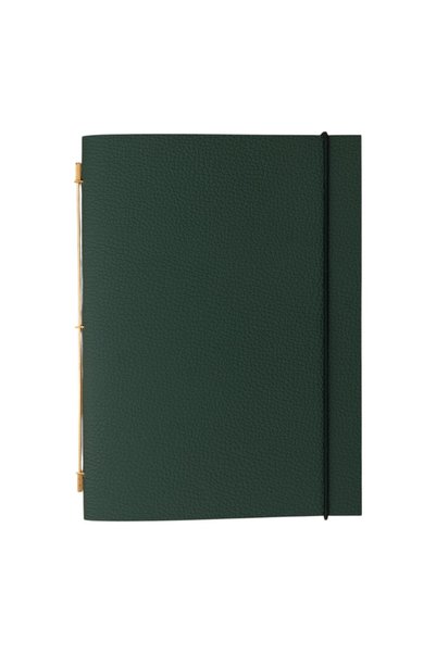 La Compagnie du Kraft Novum Organum m Green Leather Notepad - Grained Green