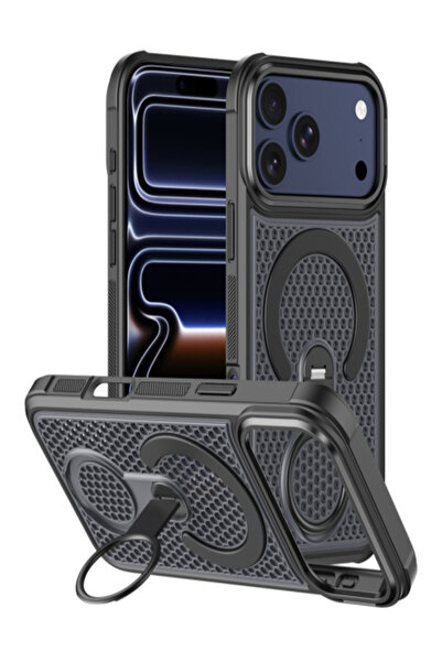 AUDIOX MeshMag » iPhone 17 Air - Мрежест калъф, MagSafe, Пръстен-стойка |