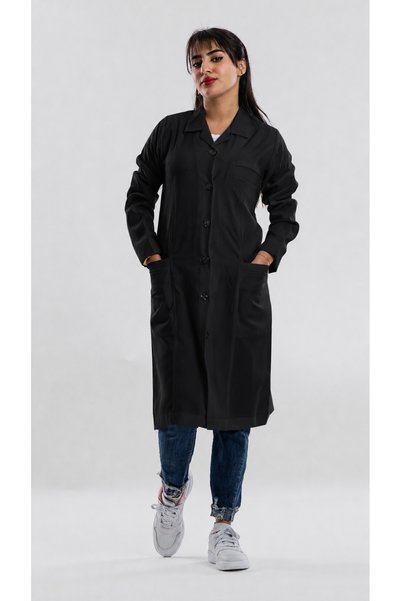 LEBASY Women's Black Lap Coat (34Inches)