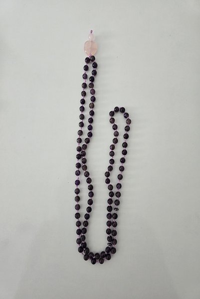 c-bhadu naturel 99'Lu Knotted 6 mm Amethyst, Heart Pink Quartz Natural Stone ...
