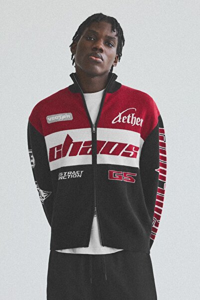 Bershka Yarışçı tarzı triko hırka