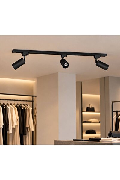 avizade ALESSA 3'lü Siyah Metal Modern Ray Spot Avize LED GU10 Duy Uyumlu Har...