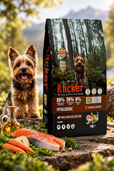 klicker Hrană uscată câine adult, Talie mică, Somon, Super Premium, 1 kg, Uri...