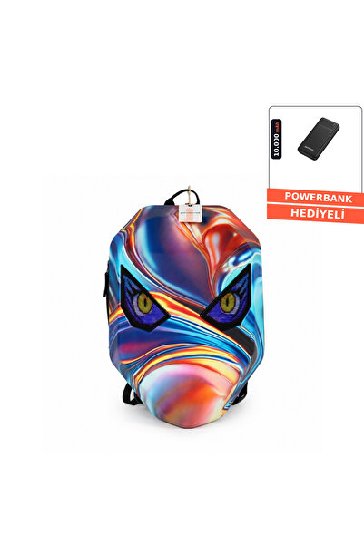 jarmend LED Gözlü Motosiklet Sırt Çantası Kask Bölmeli Sert Kabuk Motorcu Çan...