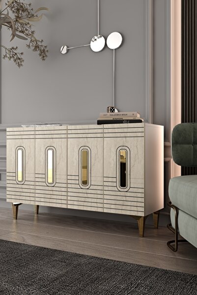 Dekortis Home Dekor 120DHDK8BTA LUNA LAZER PLEKSİ DESEN KONSOL ve TV SEHPASI,...