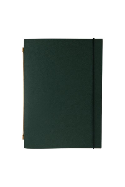 La Compagnie du Kraft Novum Organum L Green Leather Notepad - Grained Green
