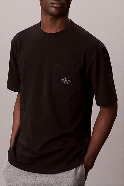 Calvin Klein Monogram S/S Crew Ne Erkek Pijama Üstü Siyah