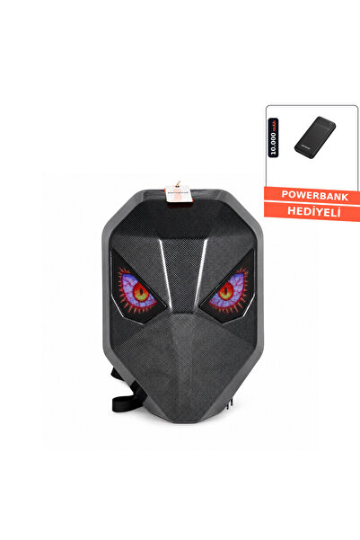 jarmend LED Gözlü Motosiklet Sırt Çantası Kask Bölmeli Sert Kabuk Motorcu Çan...