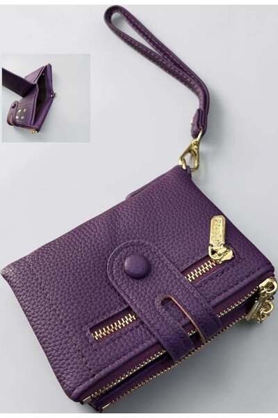 rinkadoll Small Size Soft Texture Wrist Strap Minimalist Wallet Clutch Bag