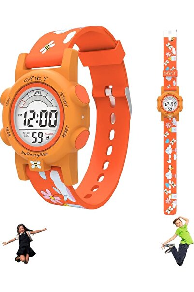 Spiky Digital Sports Watch for Kids Multifunctional with Luminous Display & A...