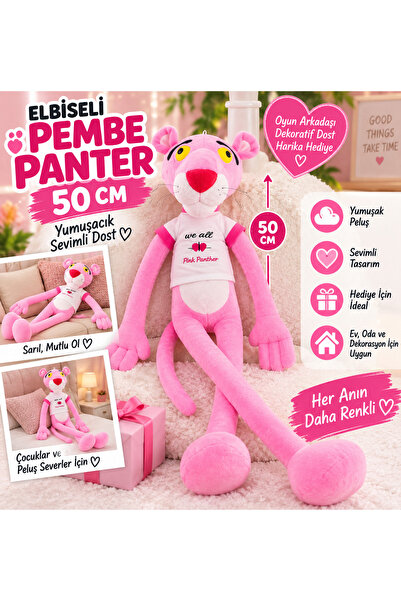 TRUST STORE 50 cm Pink Panther in Dress Plush Toy Soft, Cute, Long-Legged Dec...