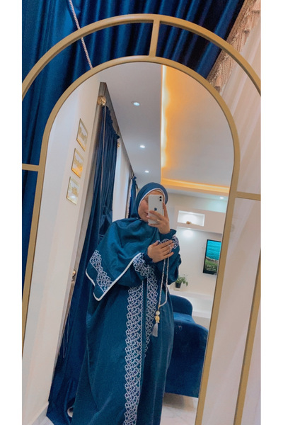 Duru Collection %50 Pamuk %50 Polyester Başörtülü Tek Parça Namaz Elbisesi