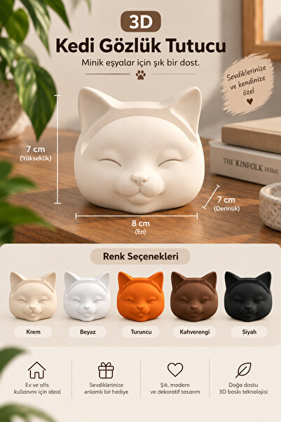 Smug Design 3D Cat Dekoratif Gözlük Standı