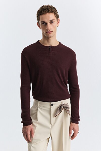 Antioch Single Button Ribbed Long Sleeve T-Shirt