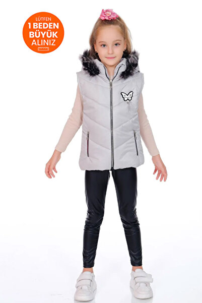 markam pink KIZ ÇOCUK ARMALI KIŞLIK ŞİŞME YELEK