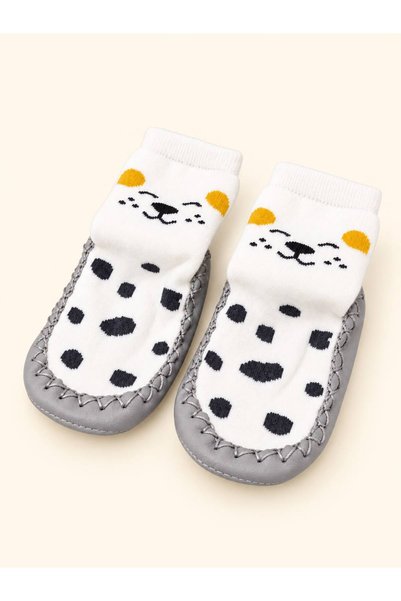 minissa baby kids Çarık Socks Non-Slip Leather Sole Baby & Kids Booties