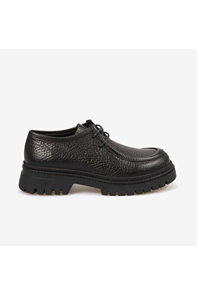 KEMAL TANCA Women's Genuine Leather 4cm Rubber Sole Lace-Up Casual Shoes 51456