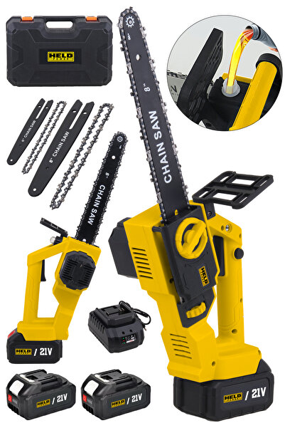 held power 21V 2 Palalı Akülü Ağaç Kesme ve Budama Testeresi Seti (6" ve 8" P...
