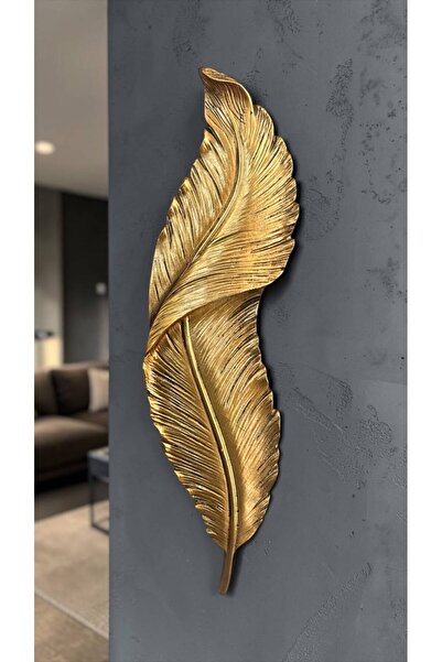 Peramari Dekoratif Polyester Tekli Duvara Asmalı Dik Yaprak Gold Gobler Sade