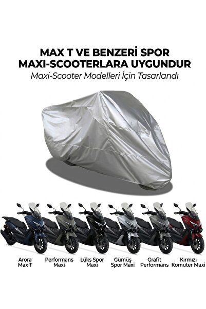 Mega Everest Miflonlu Motosiklet Brandası 210x120 cm - Arora Max T ve Spor Maxi-Scooter Uyumlu Su ve Toz Geçirmez Motor Kılıfı (60 gr)