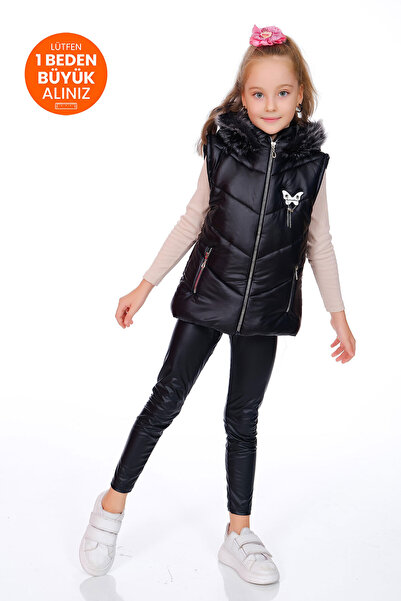 markam pink KIZ ÇOCUK ARMALI KIŞLIK ŞİŞME YELEK