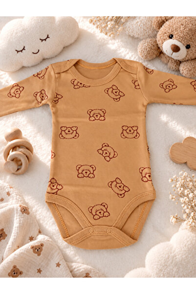 BABY TOO TEXTİLE Baç- Long Sleeve 100% Cotton Snap Fastener Bodysuit Colorful...