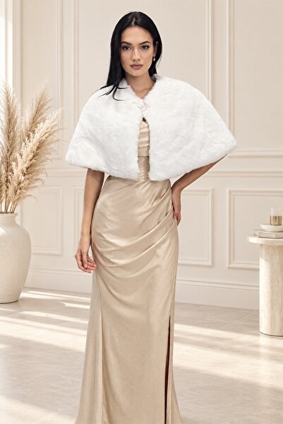 FashionForYou Μπολερό από συνθετική γούνα PAOLLA, με κούμπωμα τύπου καρφίτσας...