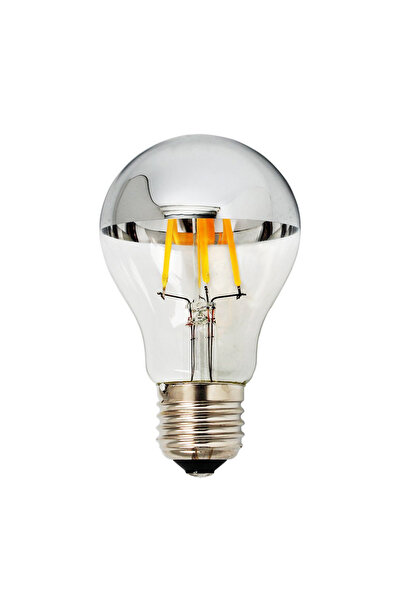 OEM Λάμπα LED A60 E27 Ασημί Καθρέφτης 7 Βατ Θερμό Λευκό