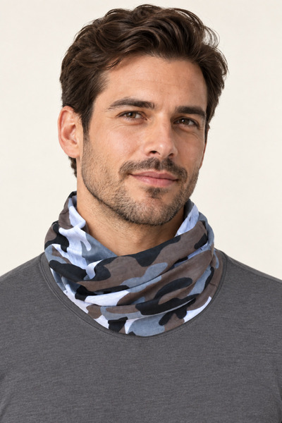 Sacce Scarves&Accessories Unisex Kamuflaj Desenli Çok Amaçlı Buff Boyunluk Esnek Dikişsiz Bandana Bere