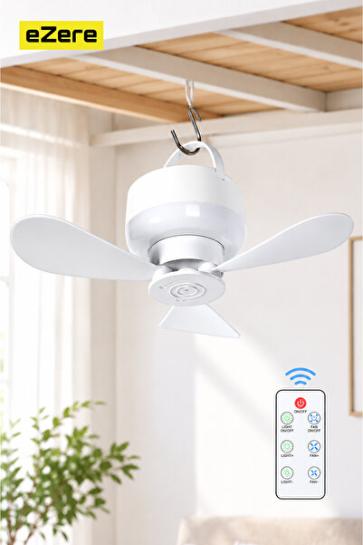 EZERE AeroSnap LED Kamp Tavan Fanı ve Taşınabilir Şarjlı Tavan Vantilatörü