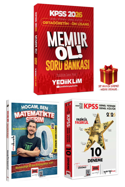Yediiklim Yayınları KPSS Ortaöğretim-Önlisans Memur Ol! Soru Bankası + Hocam,...