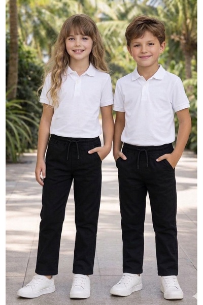 CALİSA Pantaloni de in pentru fete și băieți, unisex |   Utilizare la școală ...