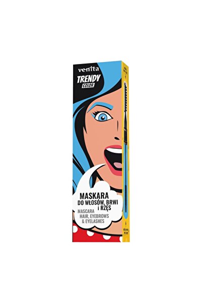 VENİTA Mascara Colorată 3în1, pentru par, gene si sprancene, Azure Blue, Tren...