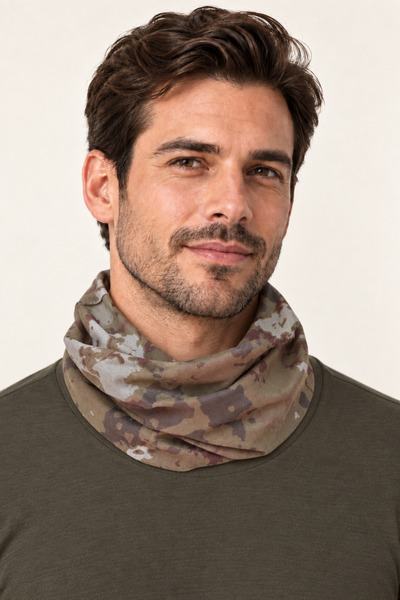 Sacce Scarves&Accessories Unisex Kamuflaj Desenli Çok Amaçlı Buff Boyunluk Esnek Dikişsiz Bandana Bere
