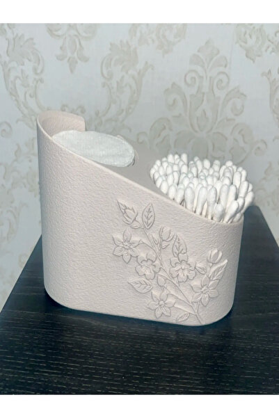 DU&ER Floral Patterned Cotton Pad and Swab Organizer – Bathroom and Vanity Or...