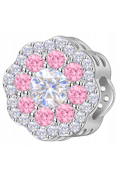 Larezo Charm Talisman, Floare Zirconiu Colorat, Argintiu, Argint 925, Antiale...