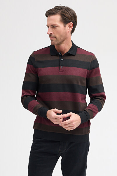 ENQUE Men's Polo Neck Long Sleeve Sweatshirt