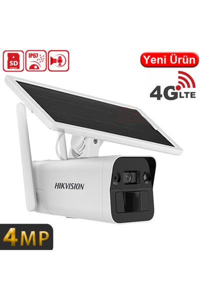 Hikvision (DS-2XS2T41G1-ID/4G) 4MP IR 4G SOLAR GÜNEŞ ENERJİ DESTEKLİ IP BULLET KAMERA