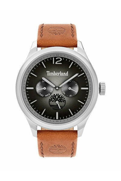 Timberland Saugus Ανδρικό Ρολόι 46mm με Μπαταρία και Καφέ Δερμάτινο Λουράκι