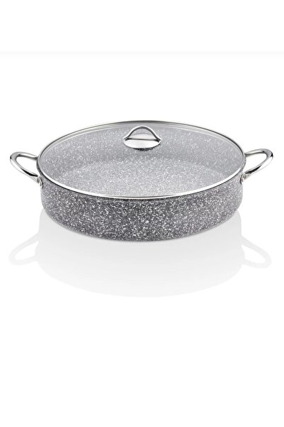 tacev Taç 36 cm Ultra Granit Basık Tencere Metal Saplı