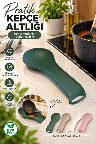 Funny Life Heat-Resistant Plastic Ladle Mat – Bpa Free Spoon and Serving Uten...