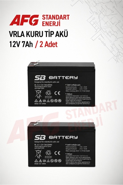 SB BATTERY 2 ADET 12V 7AH BAKIMSIZ KURU AKÜ