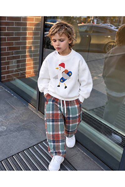 Toi Kids ERKEK ve KIZ ÇOCUK ODUNCU EKOSE PANTOLON ve SWEATSHIRT
