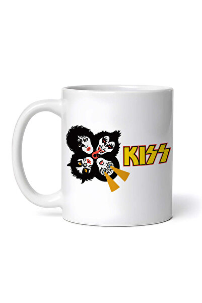 INOVATIX Cana alba personalizata,Kiss logo rock bad,INOVATIX®. 330ml