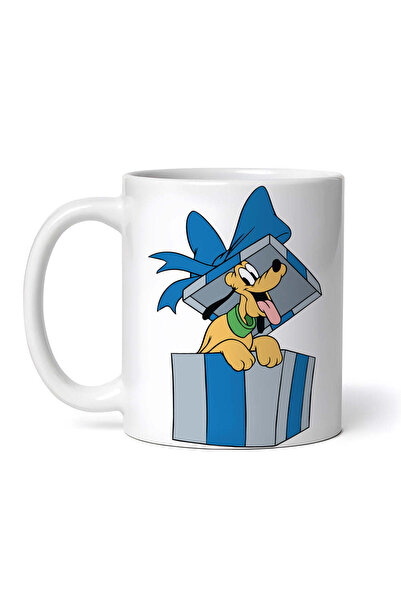 INOVATIX Personalized white mug, Pluto coming out of the gift, INOVATIX®. 330ml