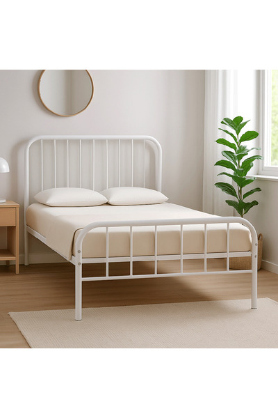 LastHome سرير حديدي أبيض 200×180 سم