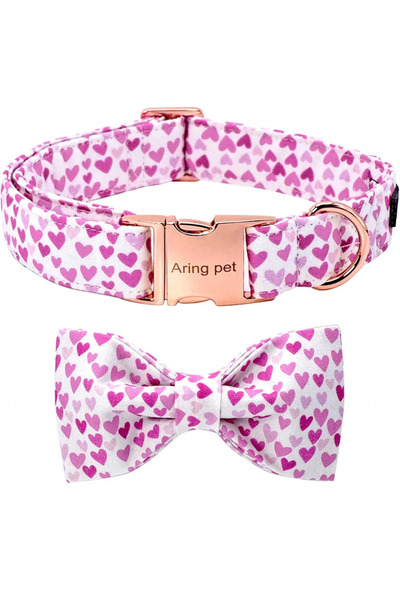 Aring Pet Set 2 piese, papion si guler pentru caini Aring Pet, XS, lungime re...