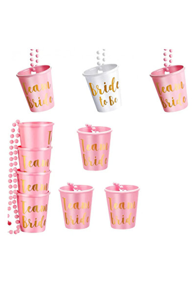 Generic Brand Set 10 pahare cu lant de margele, 5.8 x 5.2 x 3.6 cm, lungime c...